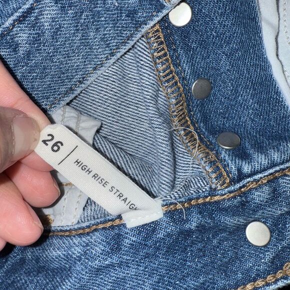 PacSun high rise straight jeans raw hem size 26 EUC - Picture 6 of 10